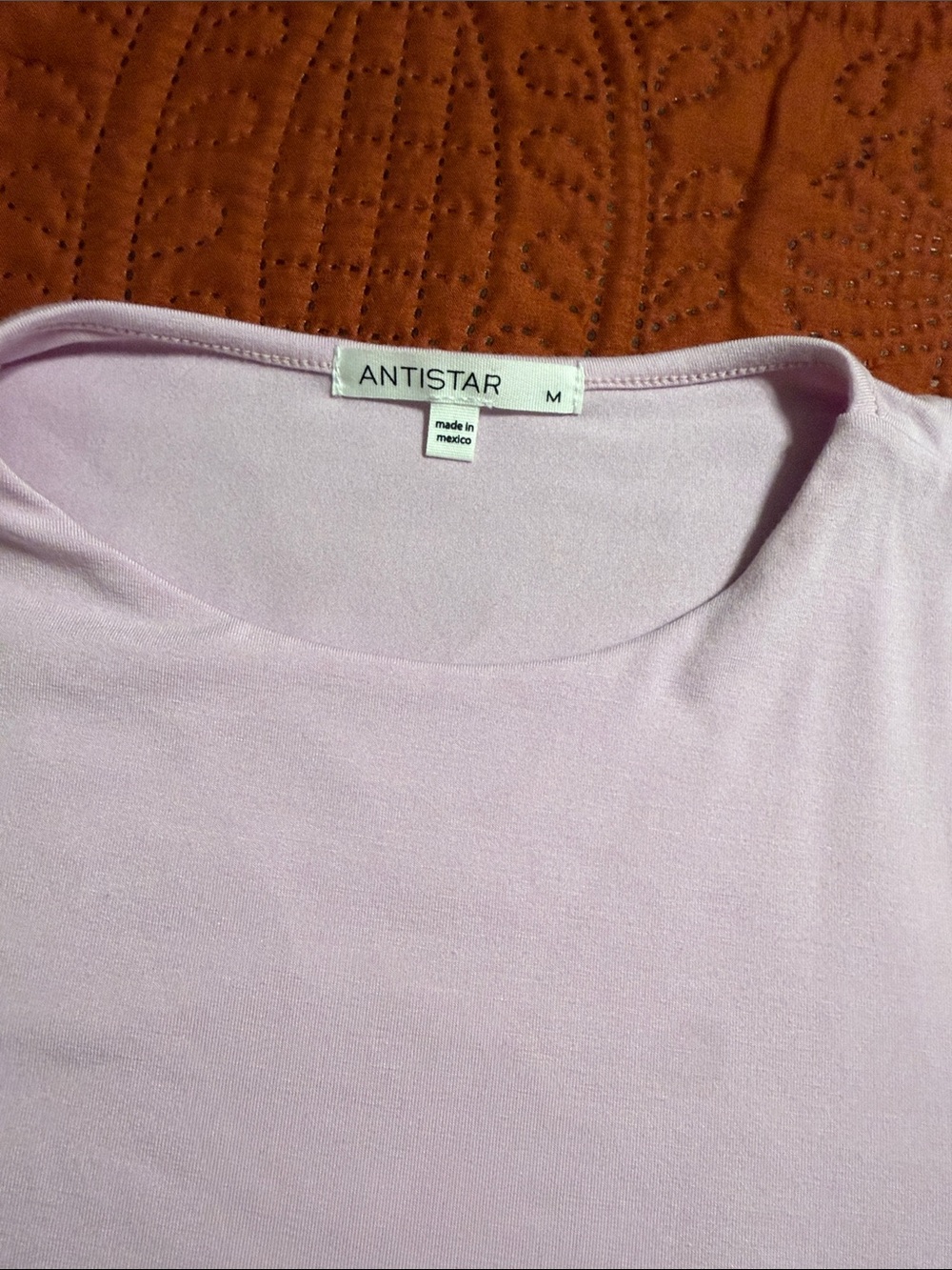 Antistar Women's Lilac Scoop Neck Short Sleeve Tee